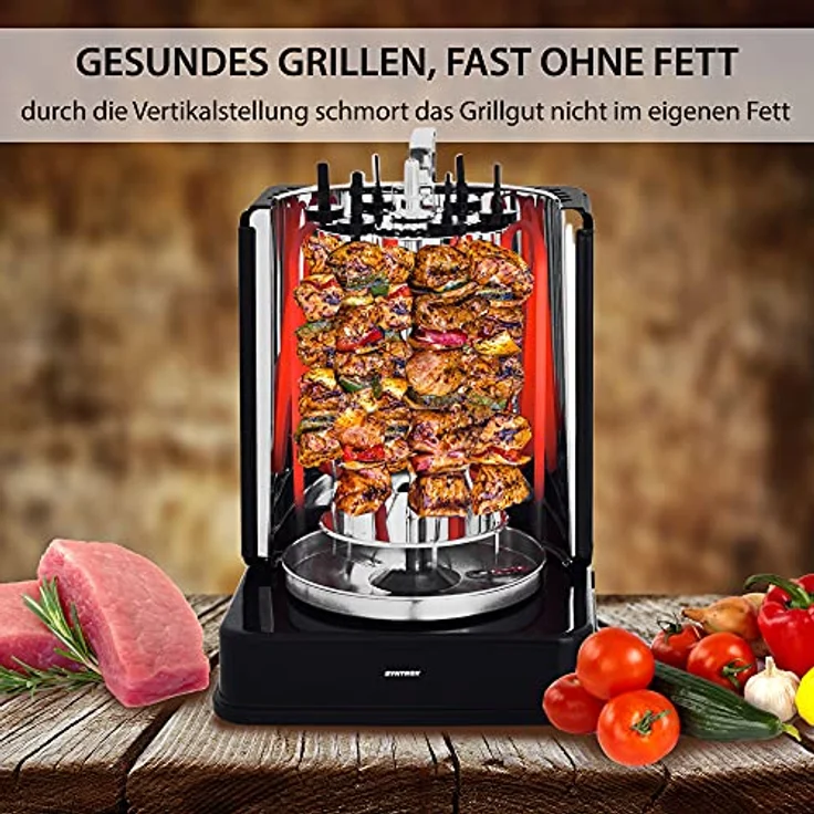 Syntrox Döner & Kebab Grill Bilbao mit Zubehör, schwarz – Bild 5
