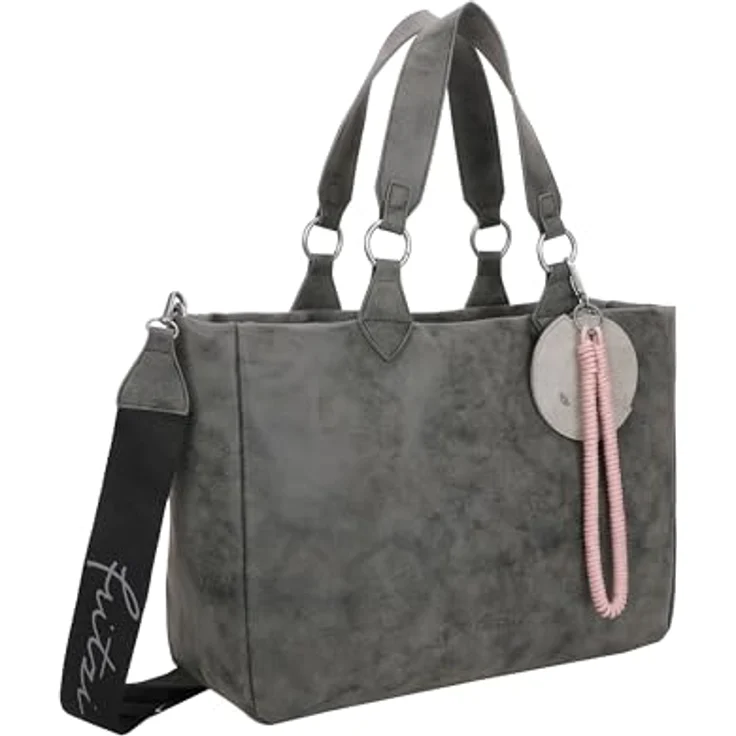 Fritzi aus Preußen Izzy Vintage Shopper Tasche, 42 cm, 100% Polyurethan, schwarz – Bild 4