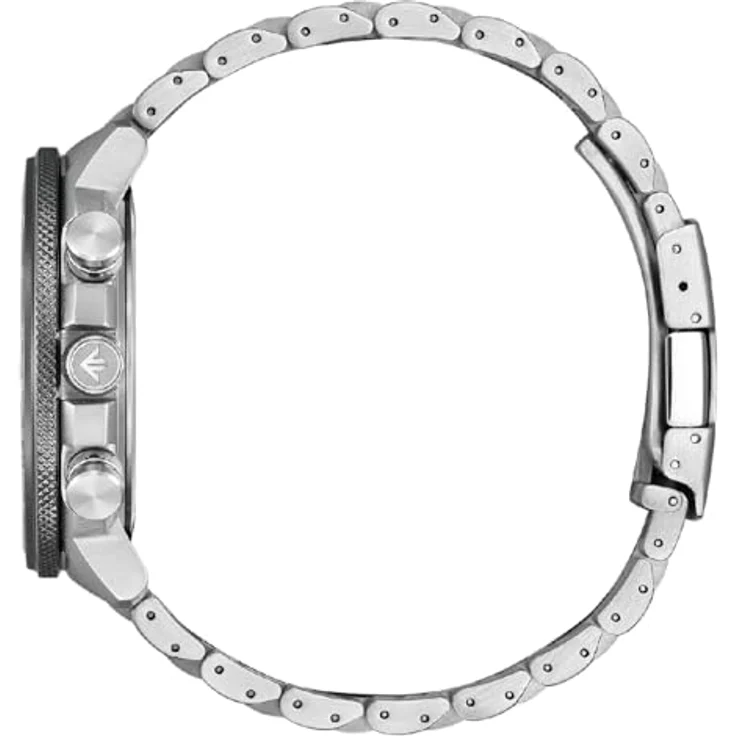 CITIZEN Herrenuhr Eco-Drive Solar Funk Chronograph mit Edelstahl Gliederband BY3006-53H, Silber/Weiß/Schwarz – Bild 4