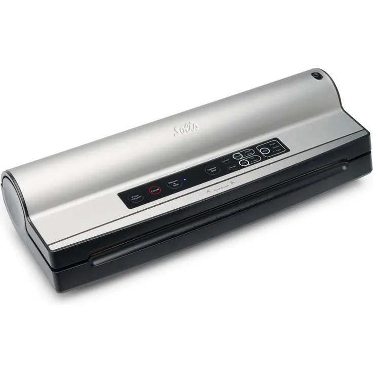 Solis Vac Prestige Maxi, Vakuumiergerät, Silber mit Doppel-Vakuumpumpe und extragrossen Rollenfach