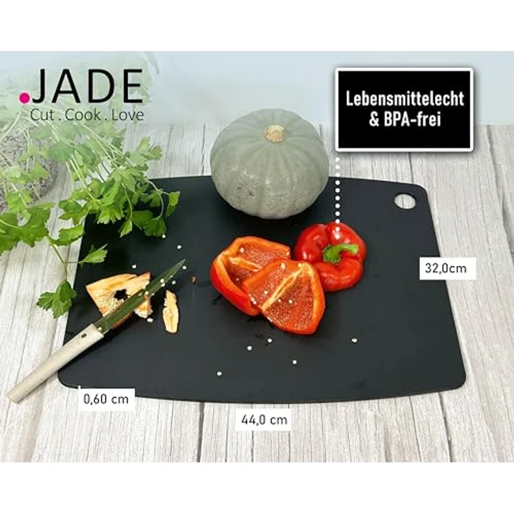 JADE Schneidebrett 'Gourmet Kitchen' 44 x 32 5 cm schwarz – Bild 3