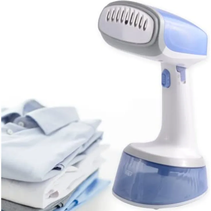 TZS First Austria Dampfbürste, zusammenklappbares Bügelgerät/Dampfglätter ideal für Reisen, inkl. Wasserbehälter & Kombinationsbürste, blau, 1200W