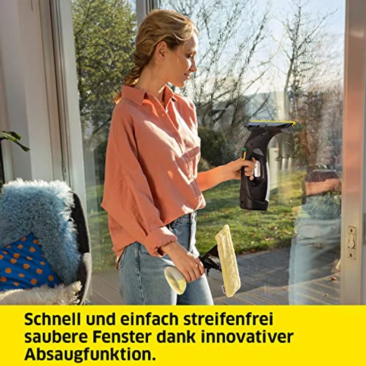 Kärcher WV 5 Plus N 'Black Edition' Fenstersauger, 35 min Akkubetrieb, breite und schmale Absaugdüse, Sprühflasche mit Mikrofaserbezug, 1.633-467.0 – Bild 2