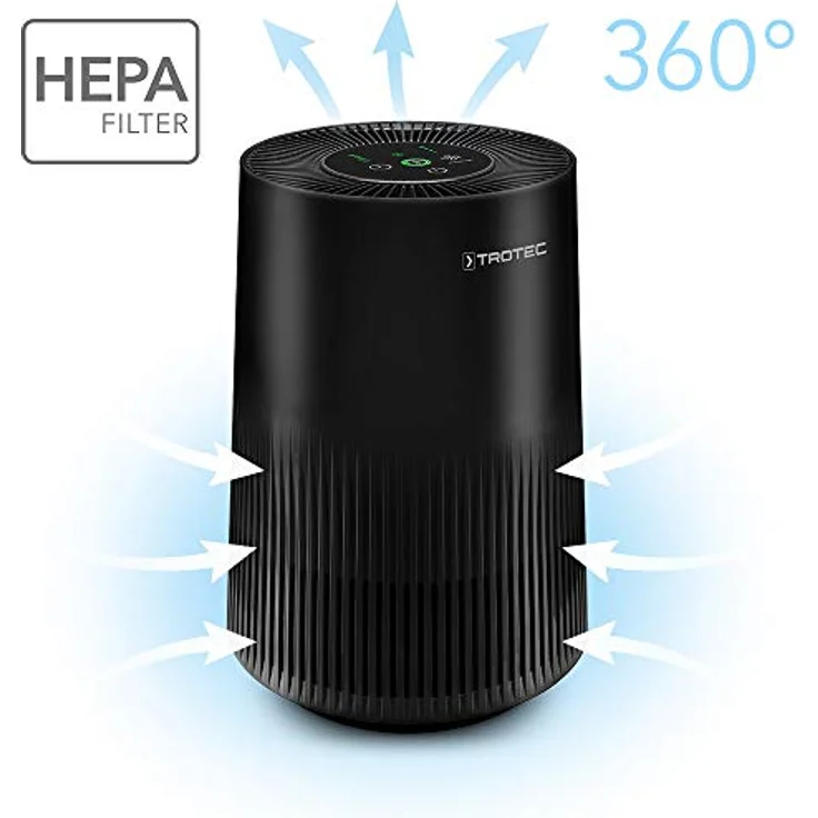 TROTEC AirgoClean 11 E, Luftreiniger mit HEPA Filter für Allergiker, 99,97% Partikelreduktion, geeignet für Räume bis 15 m², energieeffizient, 3 Gebläsestufen, leise im Betrieb – Bild 4