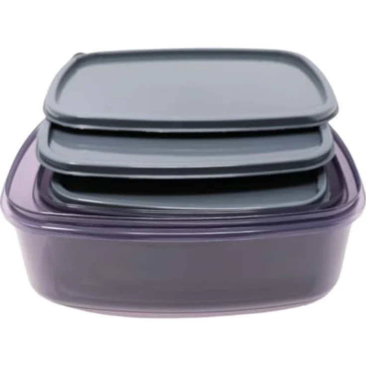 B!HOME Aufbewahrungsbox Set 3er-Set, 1.350 / 2.000 / 3.150 ml, mit Deckel - Anthrazit, für Lebensmittel und Vorräte – Bild 5