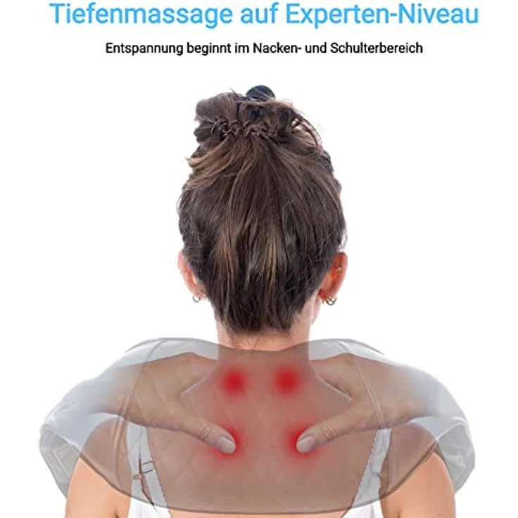 Fitleap Massagegerät, Nacken-Rücken-Schulter-Massagegerät, Shiatsu Massagegerät mit Infrarot-Wärme, schwarz – Bild 3