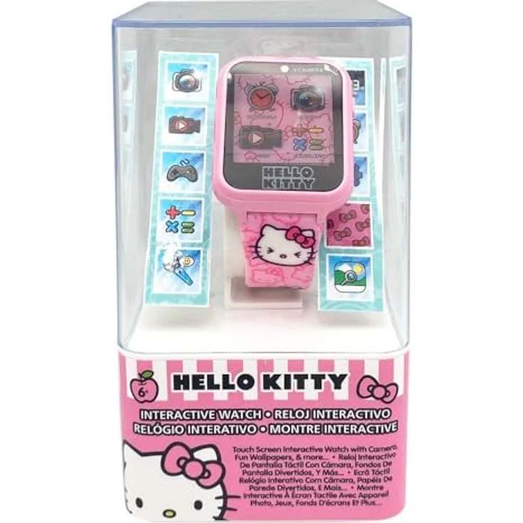 Kids Licensing Hello Kitty Interaktive Uhr HK50129, rosa, für Kinder ab 3 Jahren mit interaktiven Lernfunktionen – Bild 3