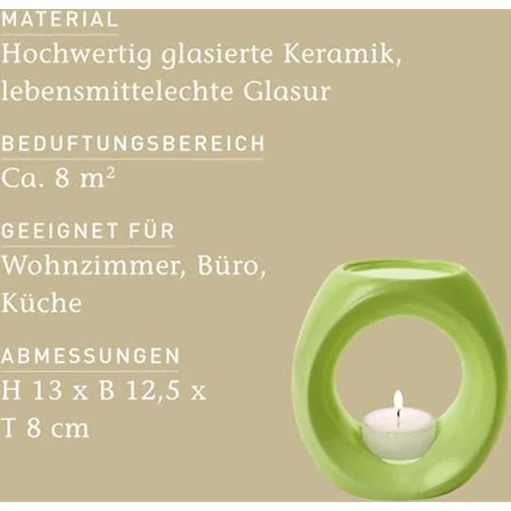 PRIMAVERA Duftlampe Primavera, frühlingsgrün glänzend, für 100 % naturreine ätherische Öle – Bild 5