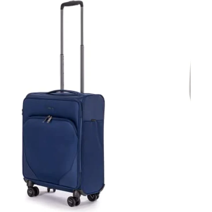 Stratic Mix Koffer Weichschale Reisekoffer Trolley Rollkoffer Handgepäck, TSA Kofferschloss, 4 Rollen, Erweiterbar, Größe S, Blau – Bild 5