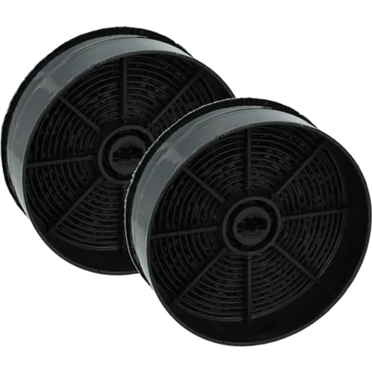 vhbw 2x Aktivkohlefilter für Faber INKA ICH SS A52/A70 (I.SMART HCS), 12,4 cm, schwarzes Küchen-Zubehör für verbesserte Umluft