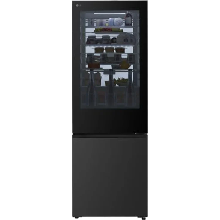 LG GBGW92GCEV, Kühl-Gefrierkombination mit 465 l, NoFrost, Fresh Zone Fach, Schwarz – Bild 1