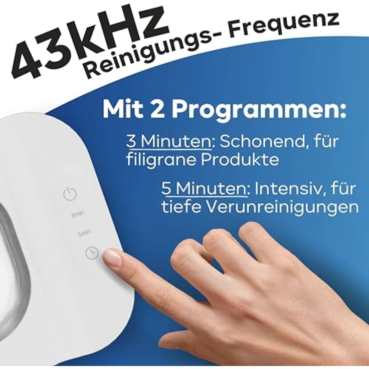 ProfiCare Ultraschallreiniger PC-USR 3120, 400 ml Fassungsvermögen, hygienische Reinigung, Edelstahl-Reinigungsbehälter, weiß – Bild 6