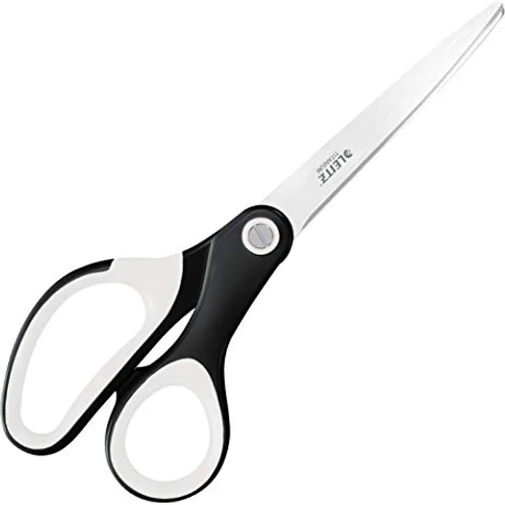 Leitz WOW Titan Qualitätsschere, Für Rechts- oder Linkshänder (beidhändig), Haushaltsschere mit ergonomischem Griff, Für zu Hause oder Schule, Schwarz, 53192095
