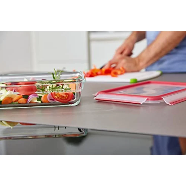 Tefal MasterSeal Glass 1,3L, rechteckige Vorratsdose aus 100% ofenfestem Borosilikatglas, spülmaschinen- und mikrowellengeeignet, 30 Jahre Garantie – Bild 4