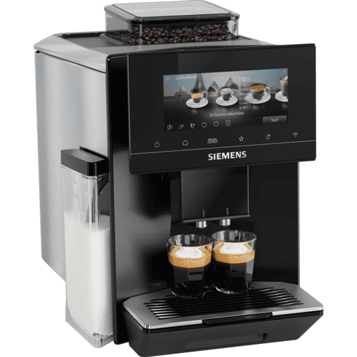 SIEMENS TQ923E09 EQ900 Kaffeevollautomat, Klavierlack schwarz, mit iAroma System, Full-Touch-Display und baristaMode für individuelle Kaffeezubereitung