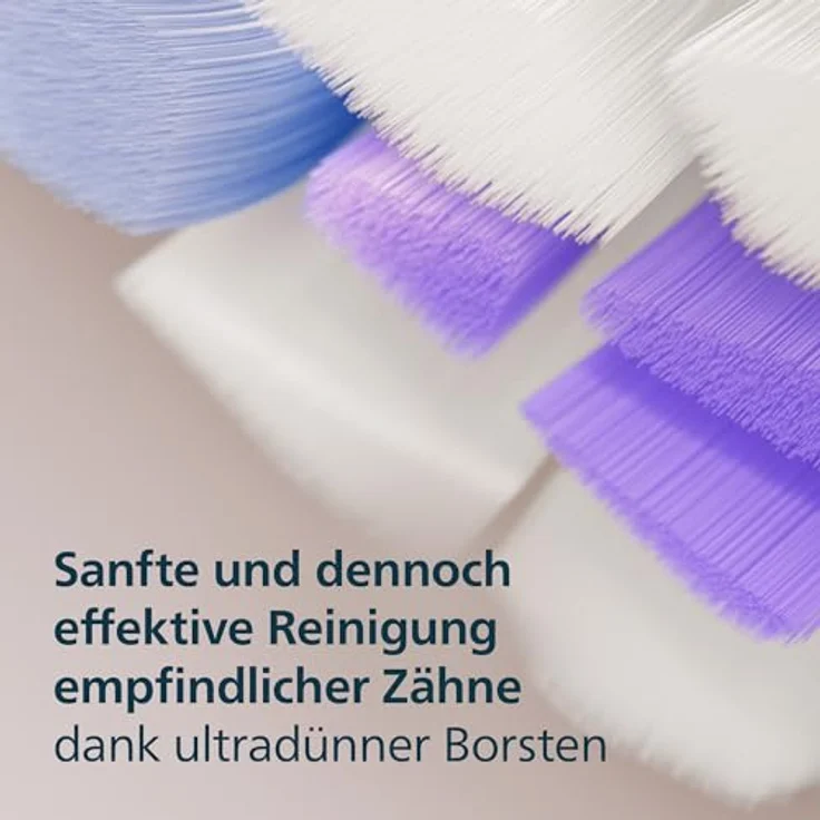 Philips Sonicare S2 Sensitive, Original Ersatzbürstenköpfe, Weiß, 4er-Pack, HX6054/87 mit Sonicare Technologie und 3.000 dicht gepackten Borsten – Bild 3