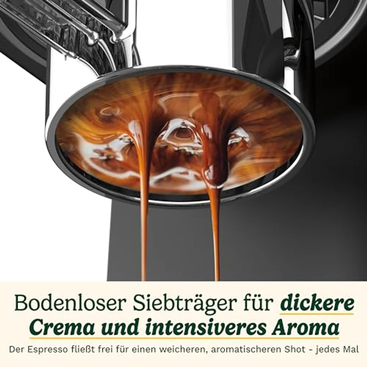 Cuisinart Espresso Machine Slim, Siebträgermaschine mit 15 Bar Pumpendruck und Dampfdüse, Schwarz und Silber – Bild 5
