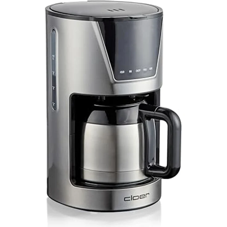 Cloer Filterkaffeemaschine für 10 Tassen, Edelstahl, mit Warmhaltefunktion, LCD-Touch-Display und Timer – Bild 1
