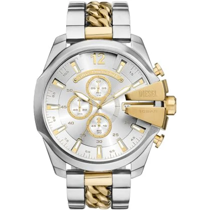 Diesel DZ4672, Herren Analog Quarz Uhr mit Edelstahl Armband, 51-mm-Gehäuse, Bicolor Zifferblatt, wasserdicht bis 100 m – Bild 1
