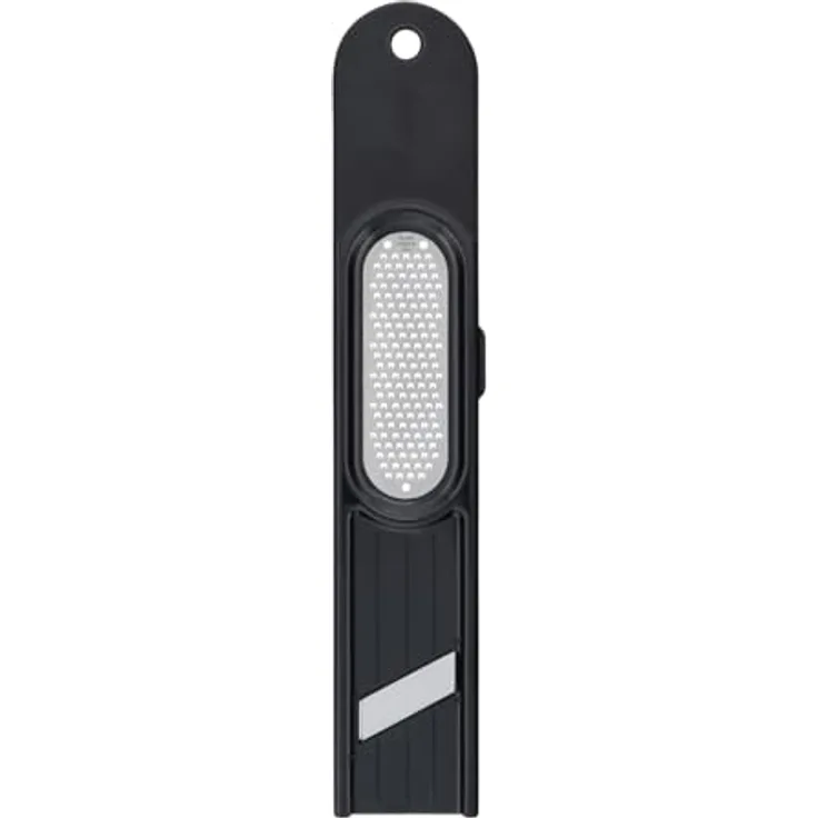Microplane Ingwer Reibe 3 in 1, Küchenreibe für Ingwer, Knoblauch und Gewürze, schwarz Edelstahl