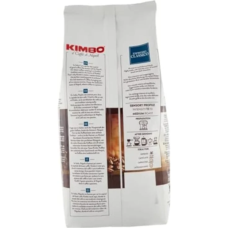 Kimbo Espresso Classico ganze Kaffeebohnen, mittlere Röstung, 1kg Beutel – Bild 4