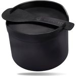 REISHUNGER Mikrowellen Reiskocher (1,7 l) - schwarz - Für perfekt gegarten Reis in nur 12 Minuten - Spülmaschinengeeignet