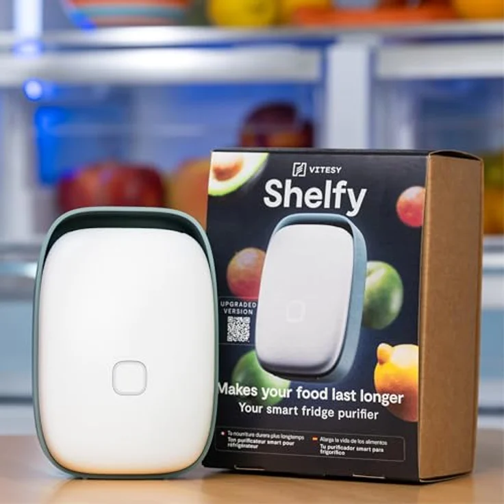 Vitesy Shelfy 2, Smarter Kühlschrankreiniger mit Photokatalyse, WLAN-Anbindung und abwaschbarem Filter – Bild 3