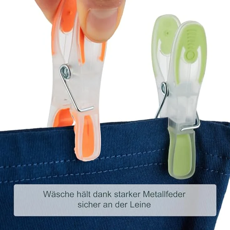 Relaxdays Wäscheklammern, Soft Grip, 75 Stück, gummierte Handtuchklammern, Kunststoff, stark und bunt, für sichere Wäscheaufhängung – Bild 4