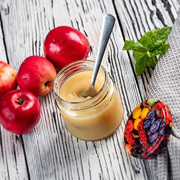 KADAX 10er Set Einmachgläser 200ml TO66, luftdicht und spülmaschinenfest, mit bunten Deckeln für Marmelade und Honig – Bild 5