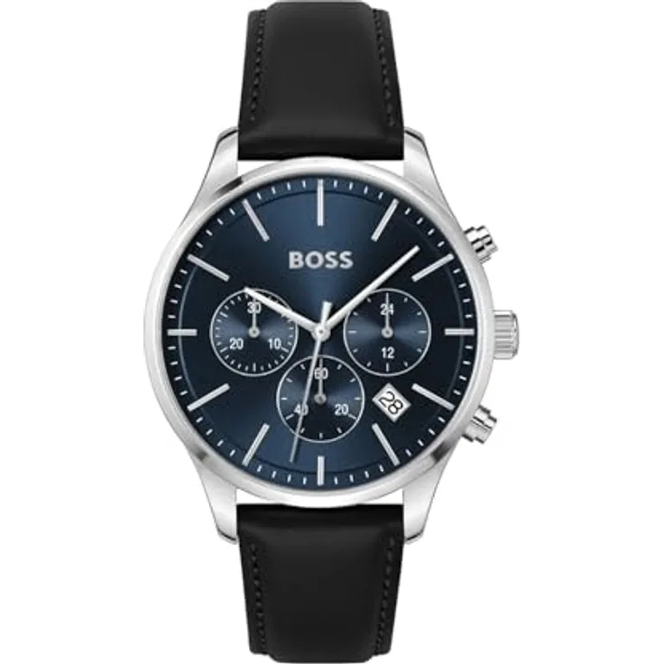BOSS Chronograph AVERY, Quarzuhr, Herrenuhr, Armbanduhr, Stoppfunktion, Datum, blau