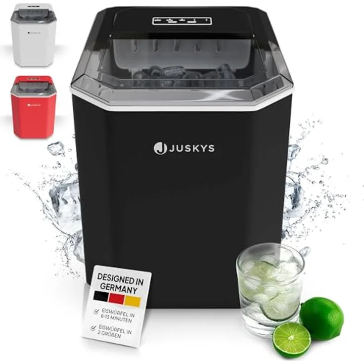 Juskys Eiswürfelmaschine IceOracle, Schwarz, 2 Größen, bis zu 12 kg pro Tag, mit Selbstreinigungsfunktion – Bild 2