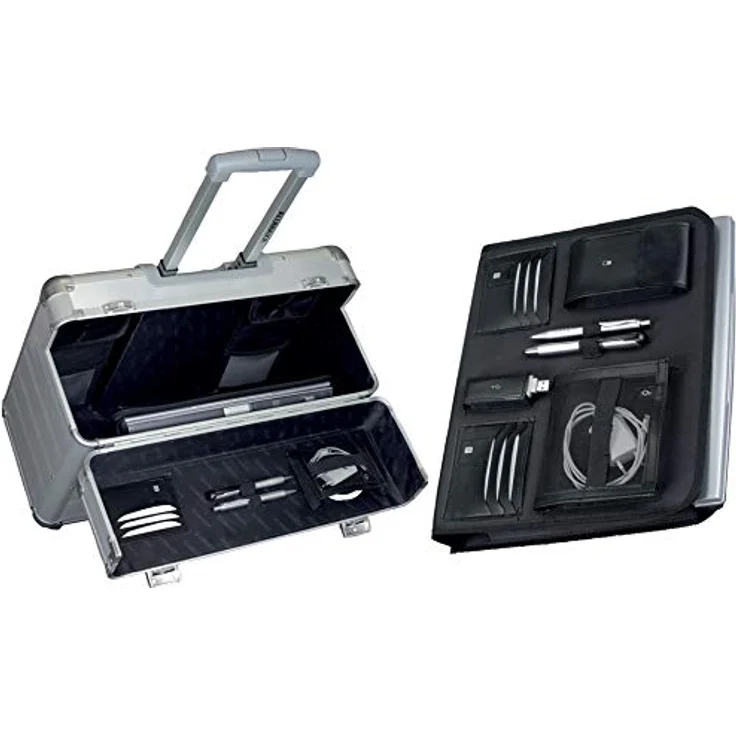 Alumaxx 2-Rollen Pilotentrolley 47 cm, Laptopfach aus 100% Aluminium, schwarz matt – Bild 5