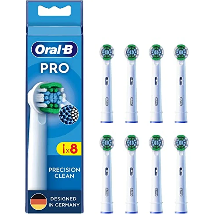 Oral-B Pro Precision Clean Aufsteckbürsten für elektrische Zahnbürste, 8 Stück, Zahnreinigung mit innovativen X-förmigen Borsten, Original Oral-B Zahnbürstenaufsatz, Designed in Germany – Bild 1