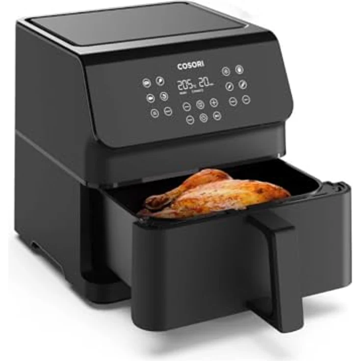 Cosori Heißluftfritteuse Premium II Chef Edition, 6.2 Liter, 1700,00 W, 360° Luftzirkulation, 12-in-1-Kochfunktionen, spülmaschinengeeignet in Schwarz – Bild 5