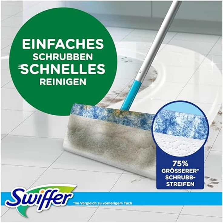 Swiffer Citrus Fresh Nass-Set (1 Bodenwischer + 6 Bodenfeuchttücher) - Effektive Reinigung gegen trockene Flecken – Bild 3