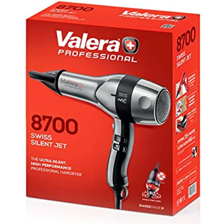 Valera Professioneller Ionen-Haartrockner Swiss Silent Jet 8700 für leises und schnelles Trocknen, 2400 Watt – Bild 6