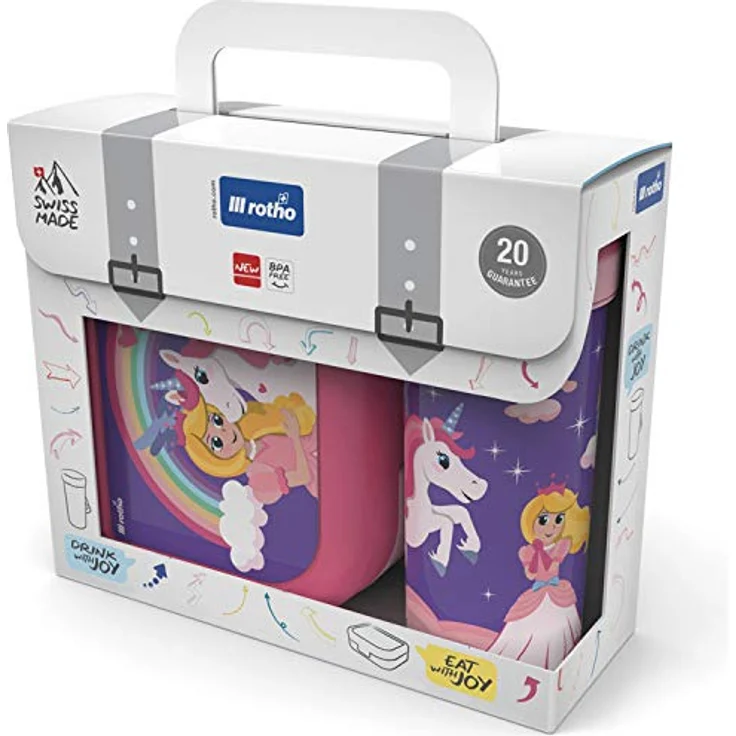 Rotho Brotdose und Trinkflaschen-Set für Kinder Princess  – Bild 2