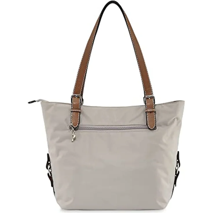Picard Sonja Shopper, edel schimmernde Nylon Handtasche in Nude, A4-freundliches Hauptfach mit Reißverschluss und Handyfach – Bild 2