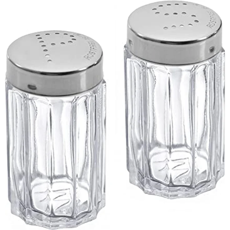 Westmark Salz- und Pfefferstreuer-Set, Inhalt: je 1x Salz- und Pfefferstreuer, Fassungsvermögen: je 50 ml, Glas/Rostfreier Edelstahl, Traditionell, Transparent/Silber, 63112270 - Preisvergleich – Bild 1