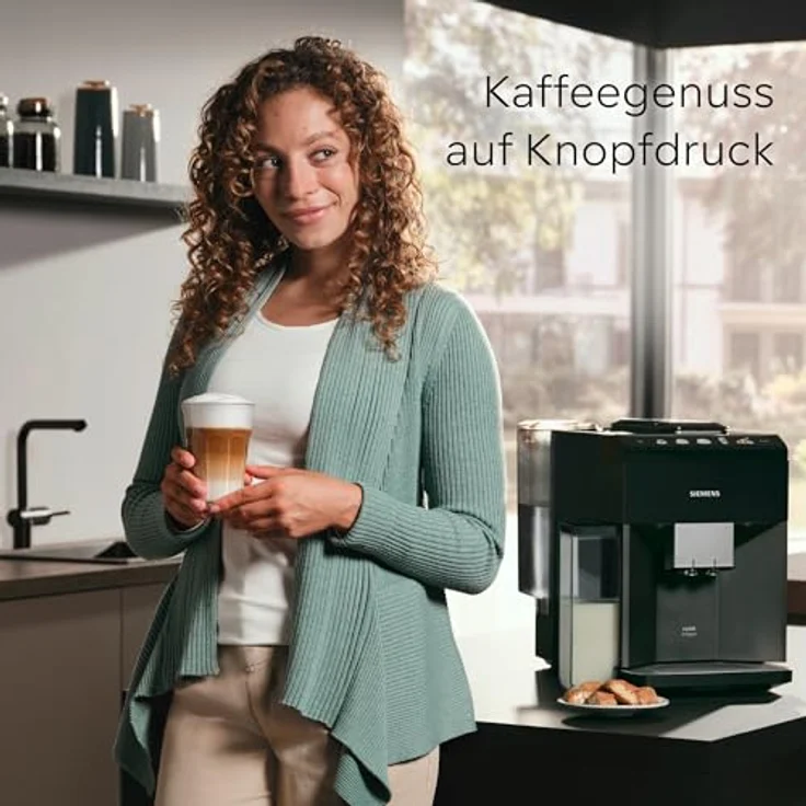 SIEMENS Kaffeevollautomat Siemens TQ515D09 Kaffee-Vollautomat mit Milchbehälter, Cappuccino-Funktion, in elegantem Klavierlack schwarz – Bild 9