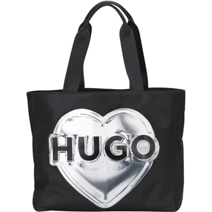HUGO Shopper Becky Tote-Heart, Handtasche Damen in Schwarz, vielseitige Henkeltasche mit doppeltem Henkel, 48x33x18 cm – Bild 1