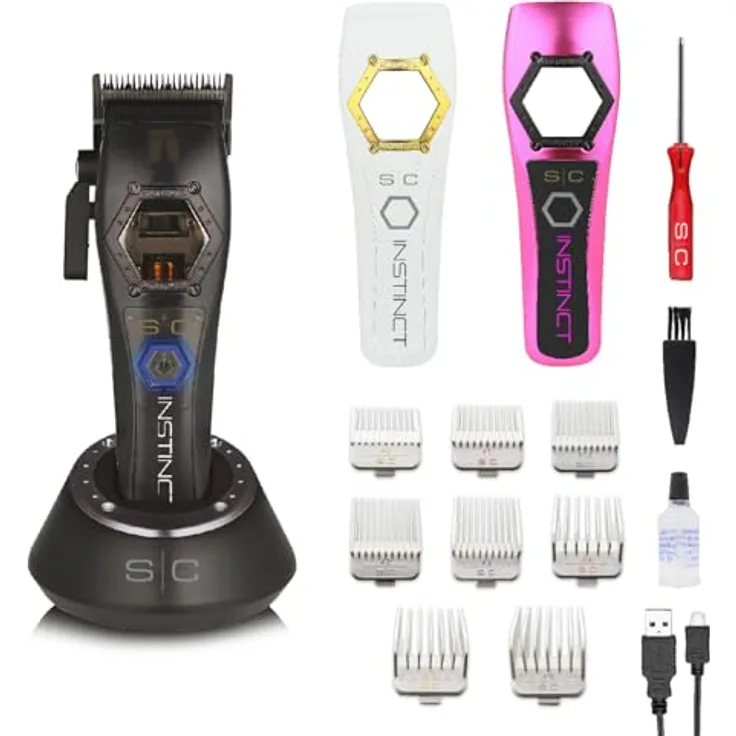 Stylecraft Instinct Clipper Metal Haarschneider by Gamma Più, Vektormotor, Dynamische Drehmomentsteuerung, 180 Min Autonomie, Ganzmetall-Rückseite
