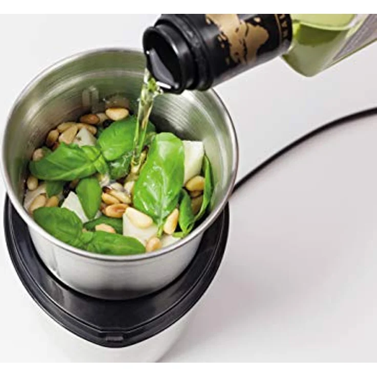 CASO Coffee & Kitchen Flavour - Elektrische Kaffeemühle und Multi-Zerkleinerer (200Watt) mit extra Edelstahlbehälter für Pesto, Nüsse, Gewürze, Kräuter, Getreide u.v.m. – Bild 5