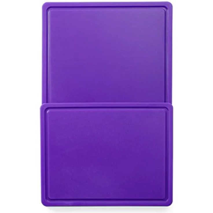 HENDI Schneidbretter, HACCP, Beidseitig nutzbar, eine Seite glatt-eine Seite mit Saftrille, für antiallergisch, GN 1/1, 530x325x(H)15mm, HDPE 500 Kunststoff, violett, purple – Bild 3
