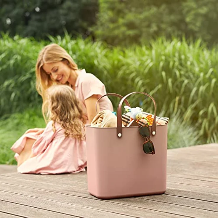 Rotho Albula Einkaufskorb 25l, Kunststoff (PP recycelt) , rosa , 25l – Bild 4