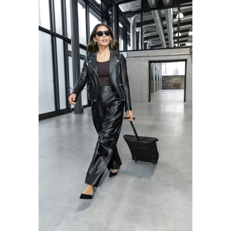 reisenthel trolley M, Einkaufshilfe mit 43 l Volumen, mesh black, Schwarz, aus recyceltem Polyester und mit Teleskopgriff – Bild 7