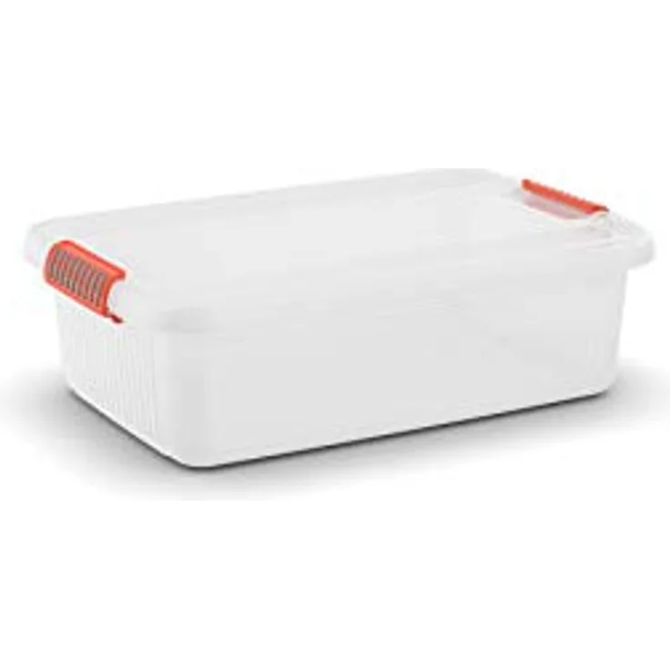 KIS Aufbewahrungsbox K Latch Box 28 Liter in transparent-orange, Plastik, 59x39x18 cm