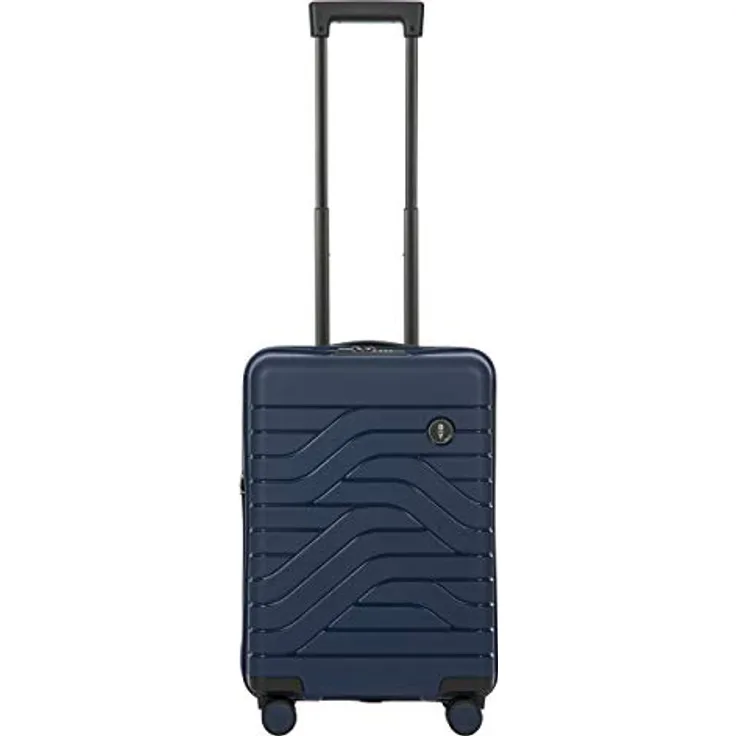 Bric's Hartschalen-Trolley Erweiterbar, Kollektion Ulisse B|Y, 4-Rollen-Koffer, Widerstandsfähig und Ultraleicht, USB-Anschluss, Integriertes TSA-Schloss, Maße: 37x55x23/27, Ozeanblau