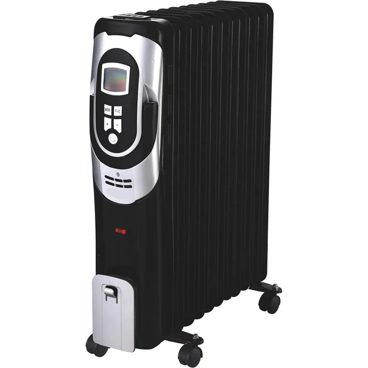 Guzzanti GZ411BD, Öl-Heizlüfter mit 2500 Watt Heizleistung, Schwarz, Überhitzungsschutz, drei Betriebsstufen