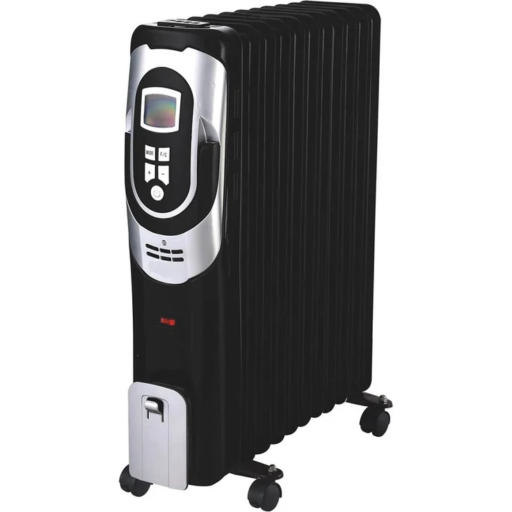 Guzzanti GZ411BD, Öl-Heizlüfter mit 2500 Watt Heizleistung, Schwarz, Überhitzungsschutz, drei Betriebsstufen